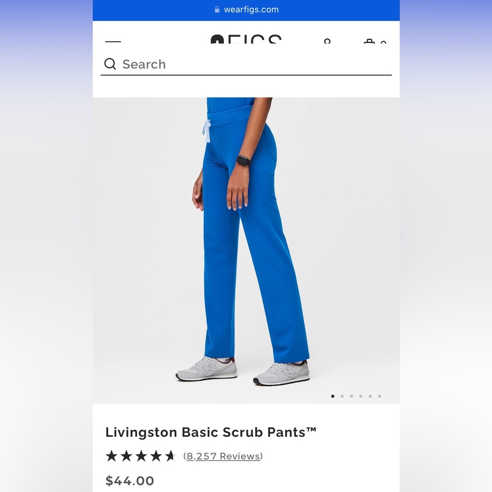 Figs Women’s Royal Blue Livingston Basic Scrub Pants. Size Medium